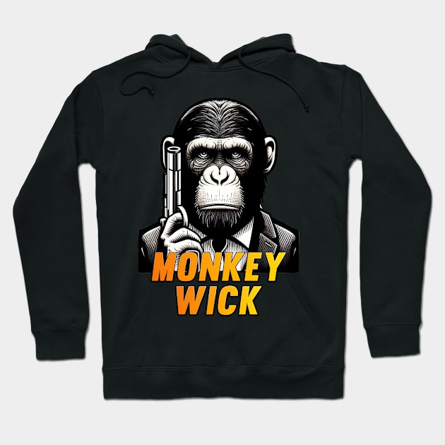 Monkey Wick Hoodie by Rawlifegraphic